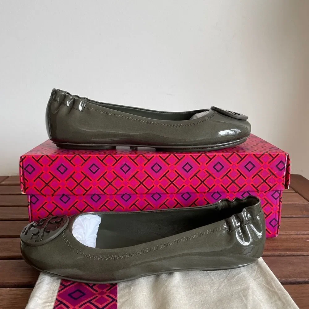 Tory Burch Minnie Ballet Travel Leather Flats Moss Women Size 5.5(141368)$228